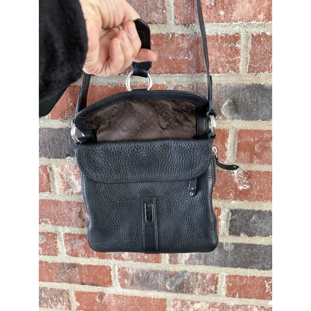 Black Leather Cole Haan Crossbody‎ w/Adj. Strap,